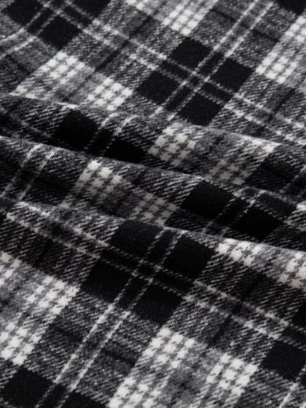 Plaid Polo Collar Zip up Contrast Trim Shift Long Sleeve Mini Dress, image 11