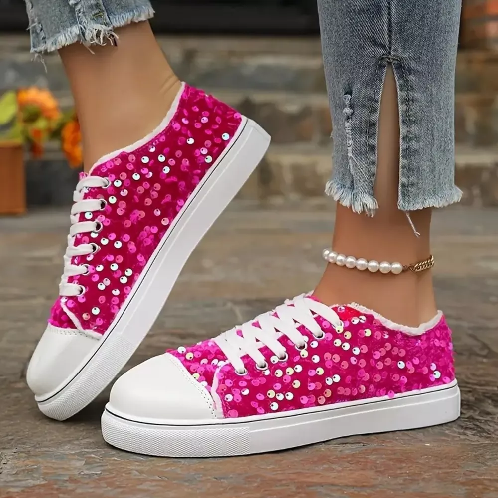 Sparkling Sequin Low-Top Sneakers, image 9