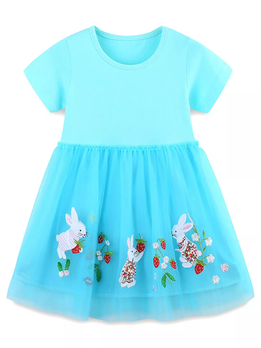 Children's Bunny Embroidered Tulle Dress, image 2
