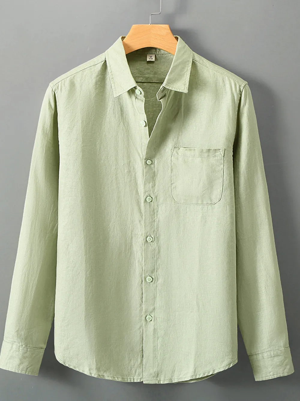 Men's Plus Size Long Sleeve Button-Up Shirt, image 6