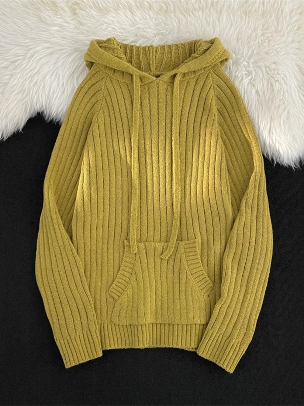 Men's Ribbed Knit Hooded Sweater, image 2