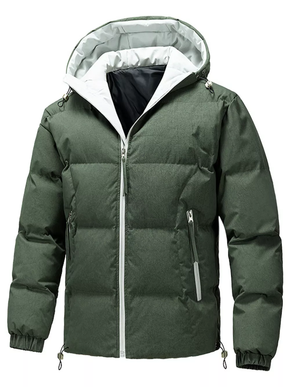 Men's Plus Size Warm Padded Hooded Puffer Jacket, image 2