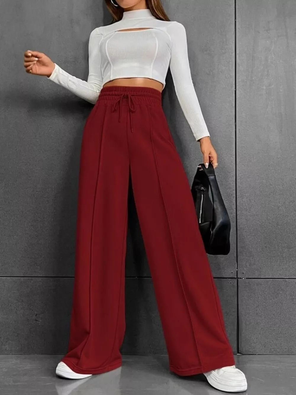 Wide Leg Drawstring Waist Pants, image 14