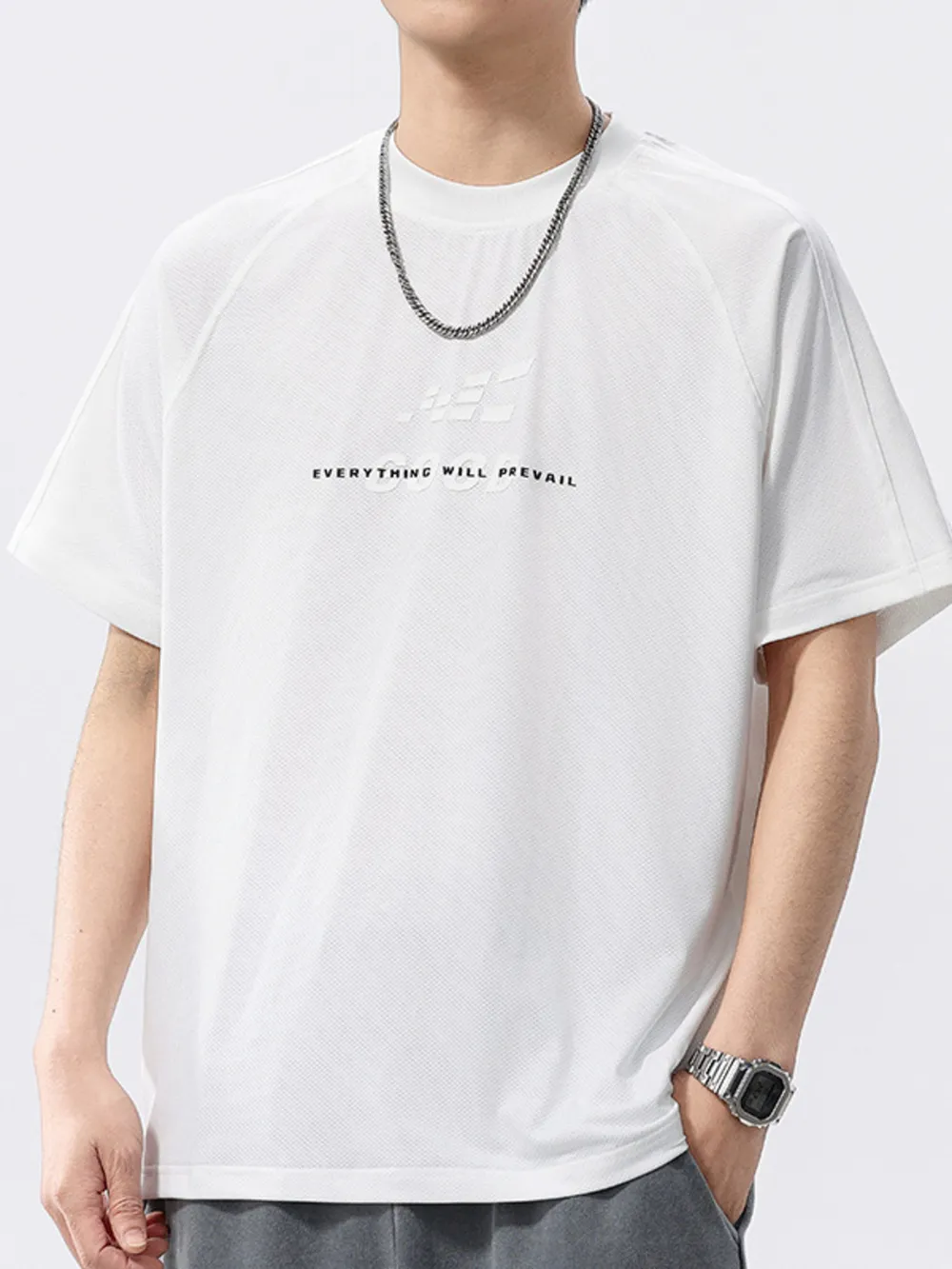 Men's Plus Size Round Neck Short Sleeve T-Shirt, image 4