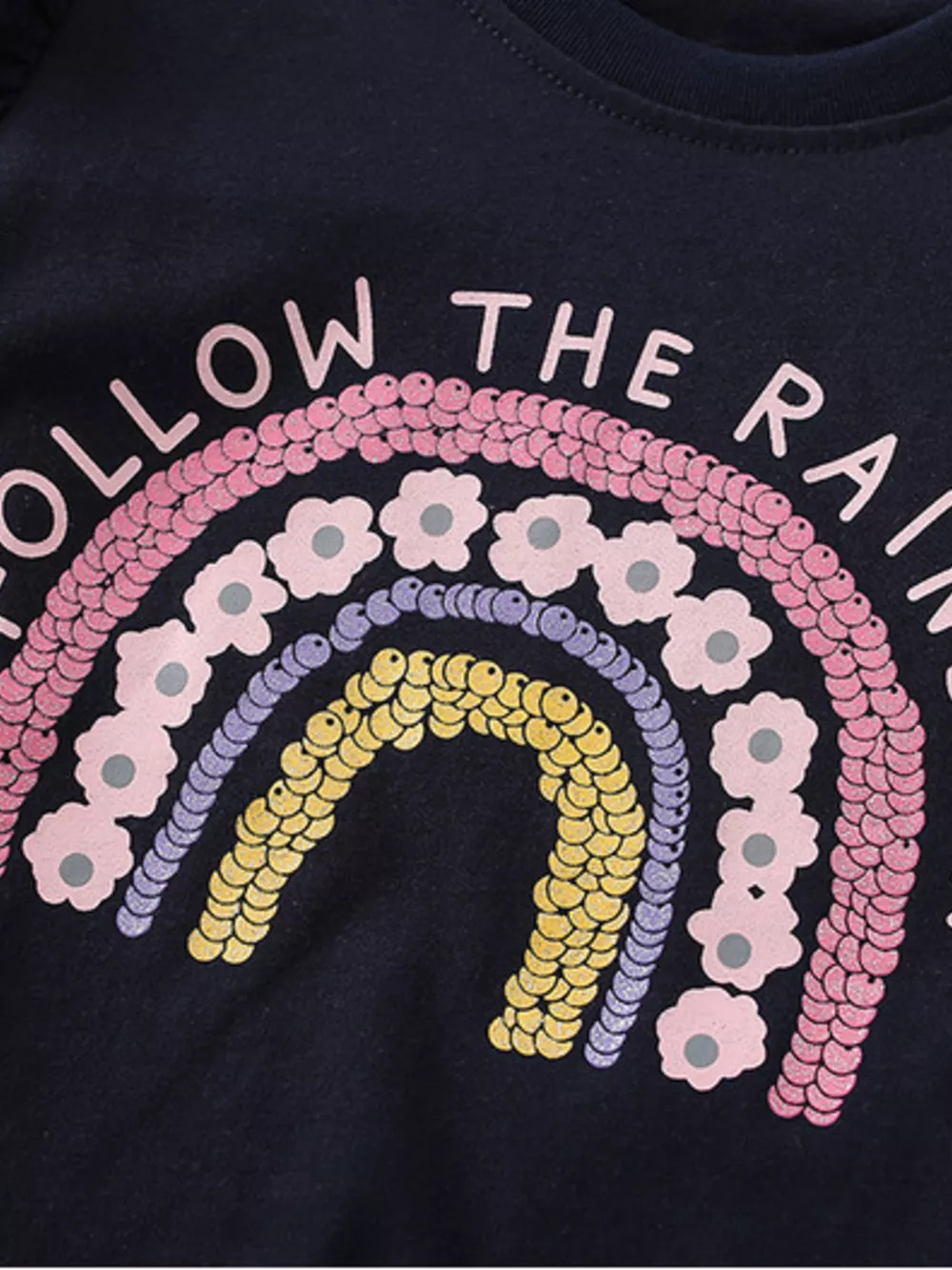 Children's Follow The Rainbow Ruffle Sleeve T-Shirt and Shorts Set, image 3