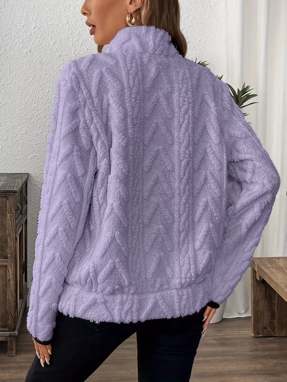 Full Size Fleece Half Zip Sweatshirt Plus Size, image 16