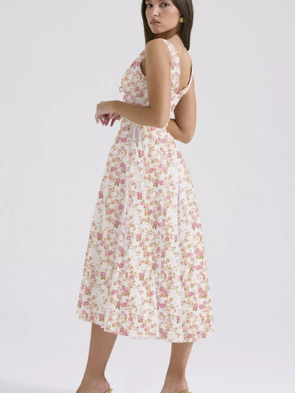 V-Neck Sleeveless Midi Dress, image 10