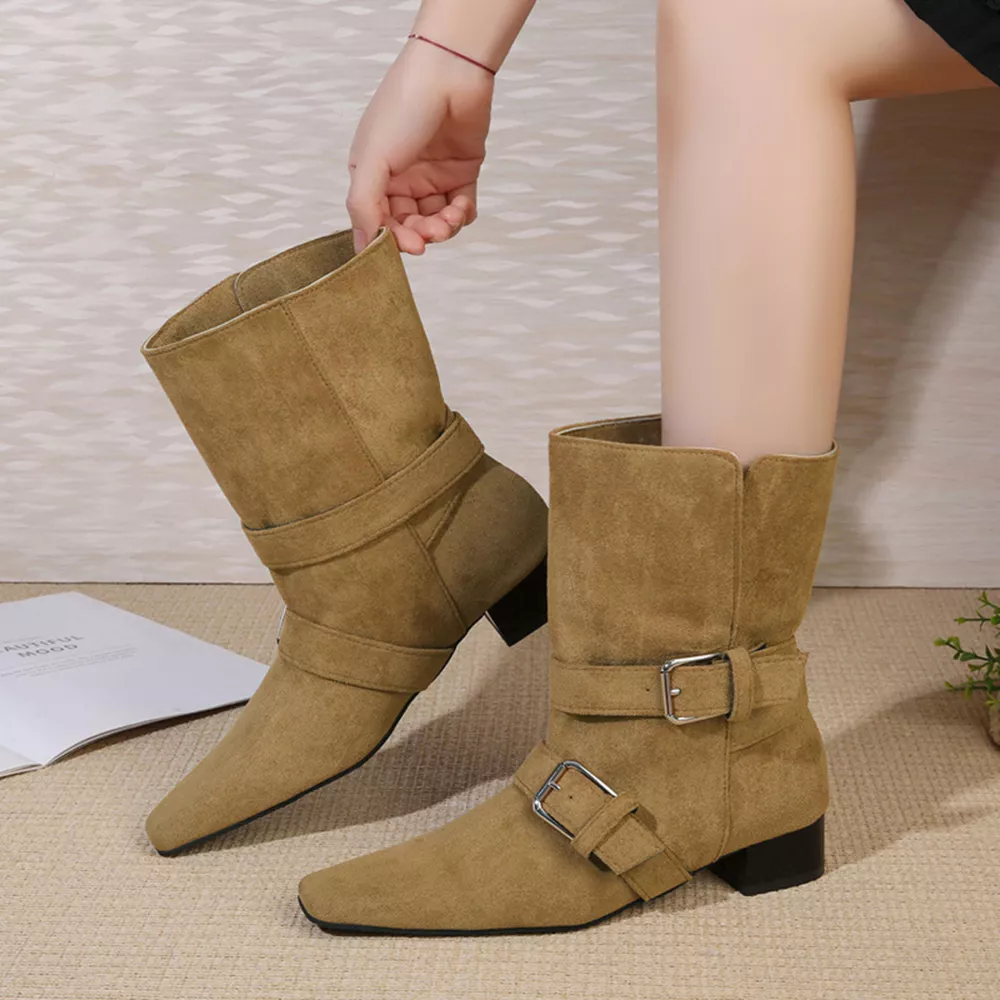 Square Toe Block Heels Boots, image 6
