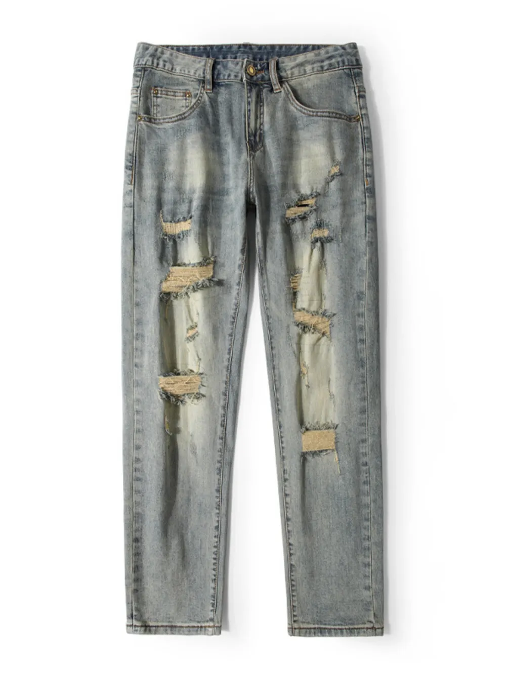 Men's Distressed Slim Fit Jeans, image 2