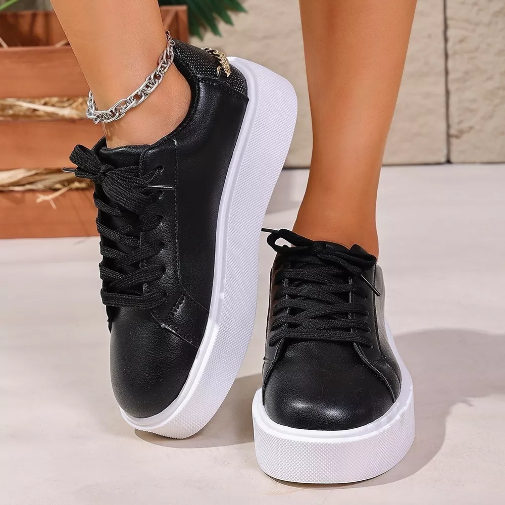 Round Toe Platform Sneakers, image 7