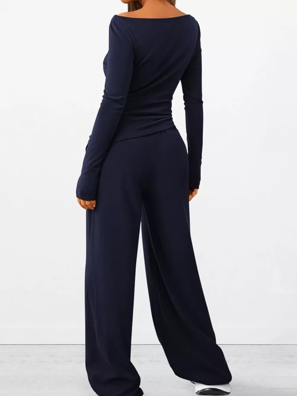 Long Sleeve Top and Wide Leg Pants Set, image 10