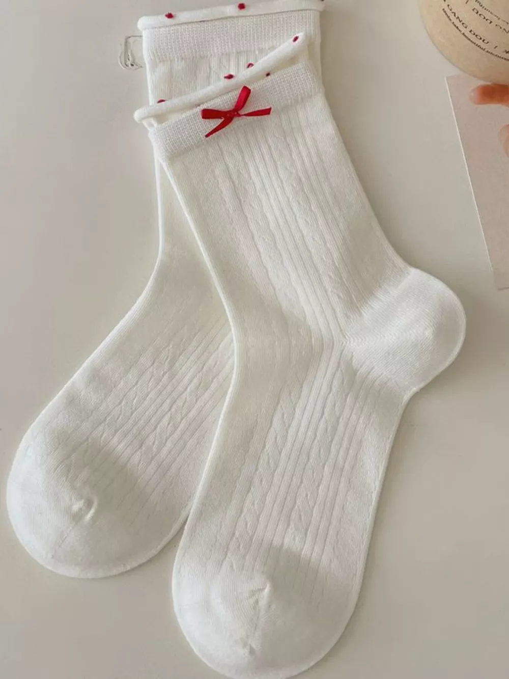 Floral Cotton Crew Socks, image 2