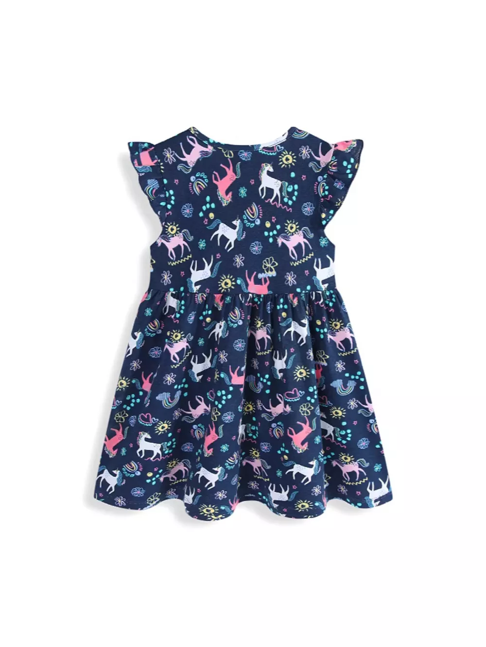 Children's Unicorn Print Ruffle Sleeve Dress, image 5