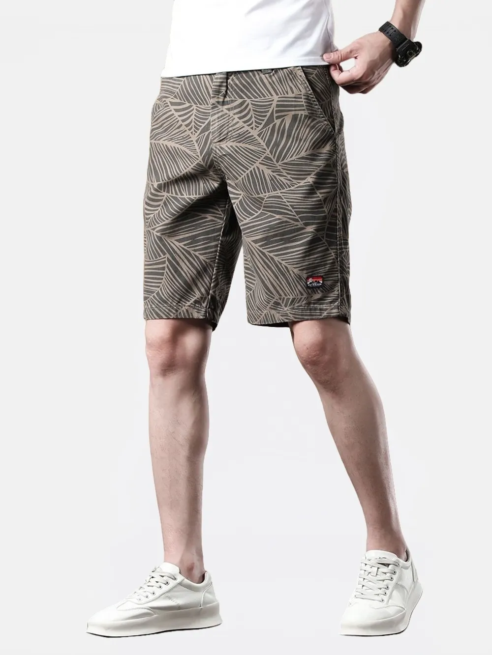 Men's Printed Wide-Leg Shorts