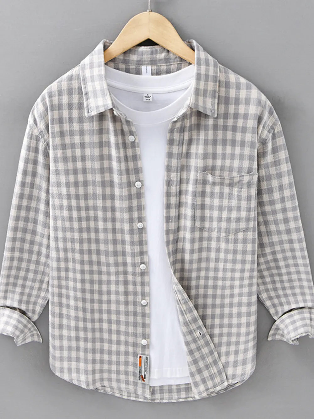 Men's Plus Size Plaid Button Up Long Sleeve Shirt, image 2