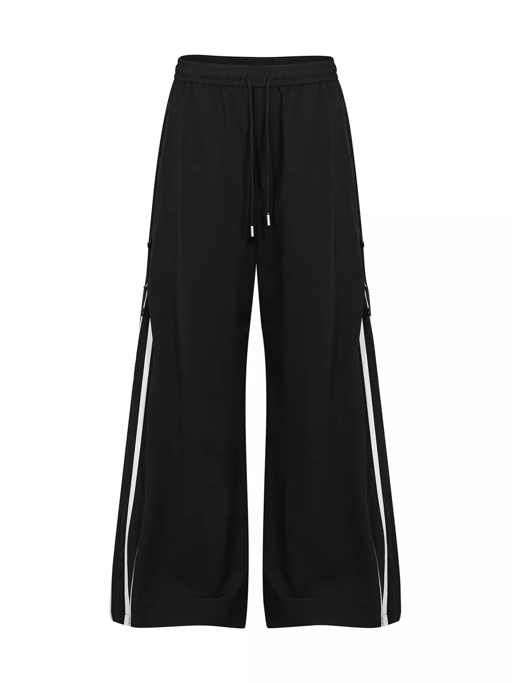 Men's High-Waisted Wide-Leg Pants with Side Stripe Detail