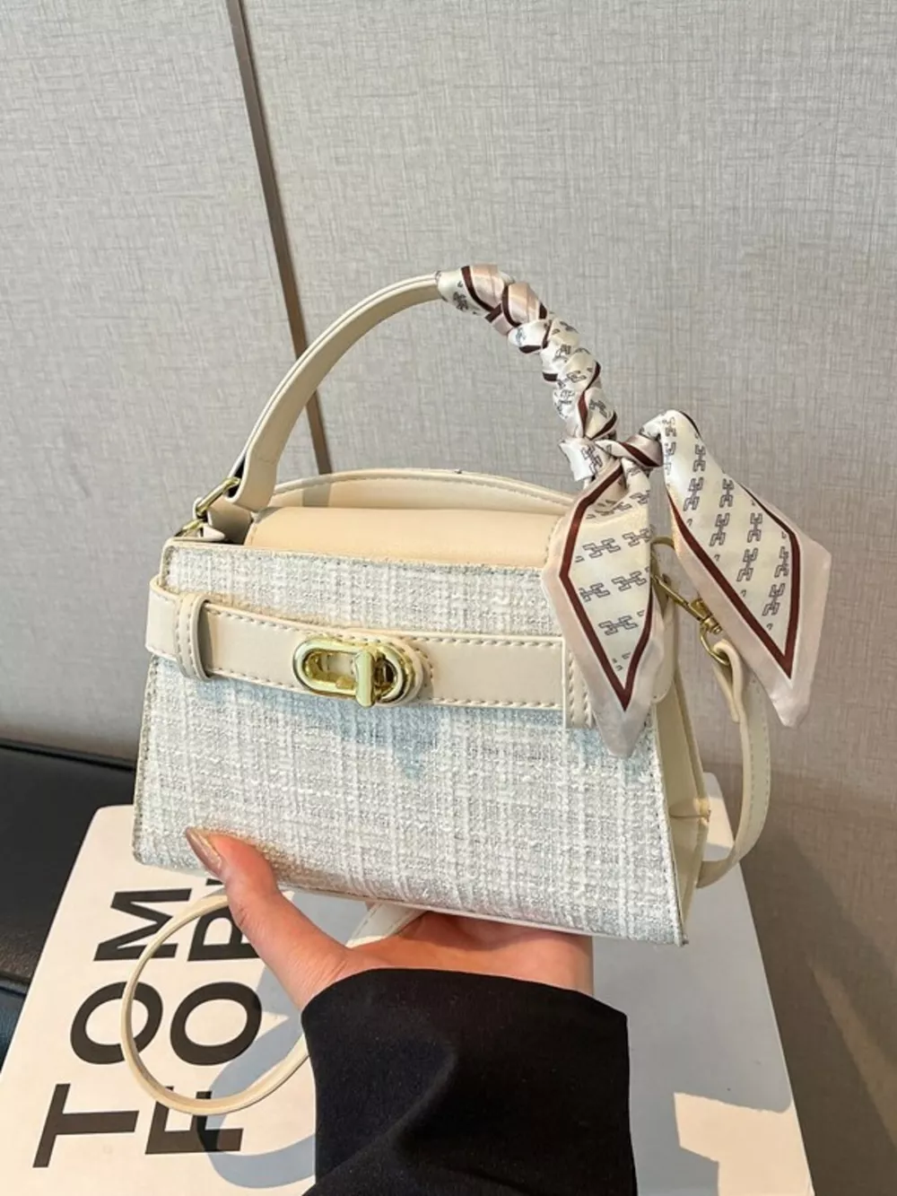 Texture Top Handle Crossbody Bag, image 3