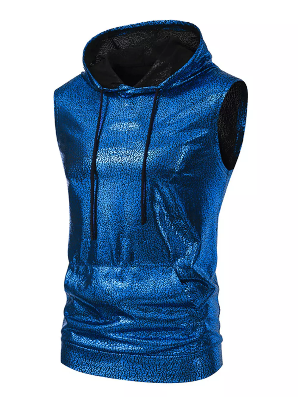 Men's Drawstring Sleeveless Hooded Top, image 5
