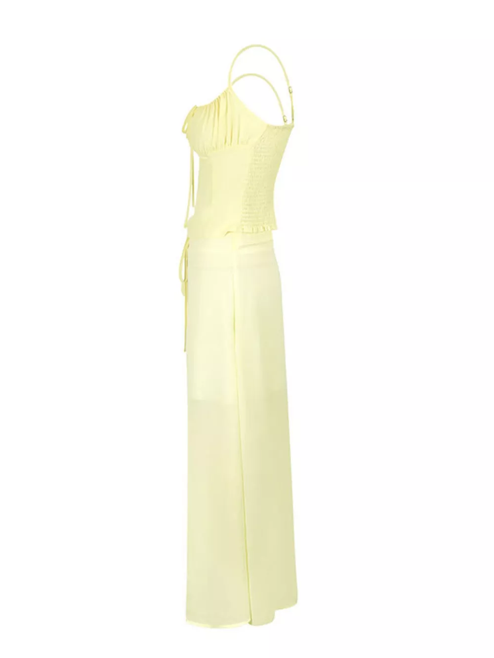 Smocked Tie Front Cami and Skirt Set, image 3