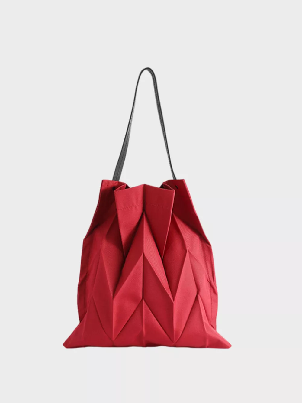 Minimalist Geometric Pleated Tote Handbag, image 7