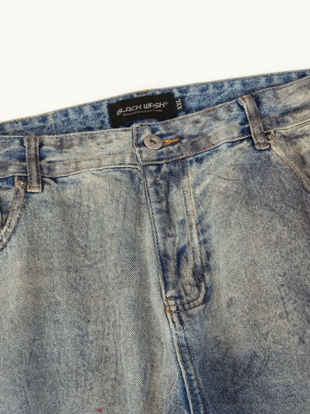 Men's Distressed Washed Straight Jeans, image 7