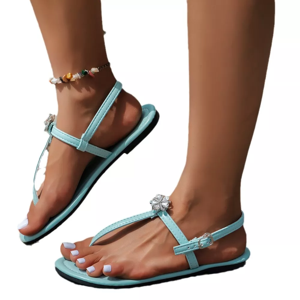 Floral Embellished Thong Sandals, image 5