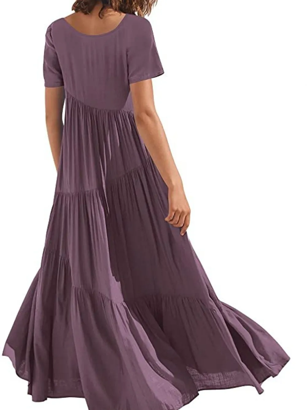 Round Neck Tiered Ruffle Maxi Dress, image 14