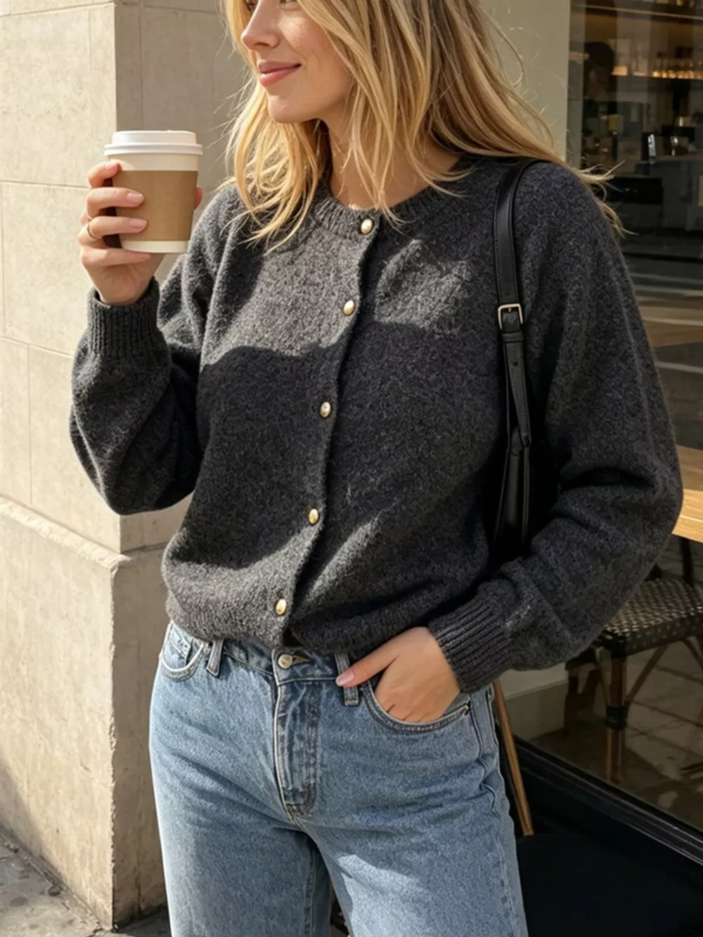 Classic Button-Down Knit Cardigan, image 24