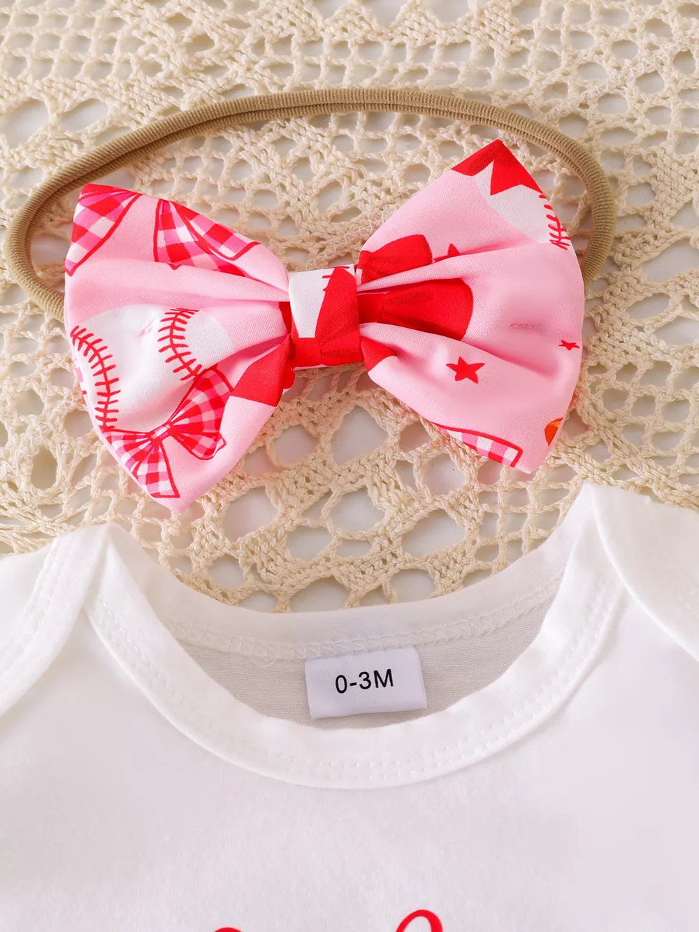 Children's Letter Graphic Bodysuit and Skirt Set with Headband, image 2