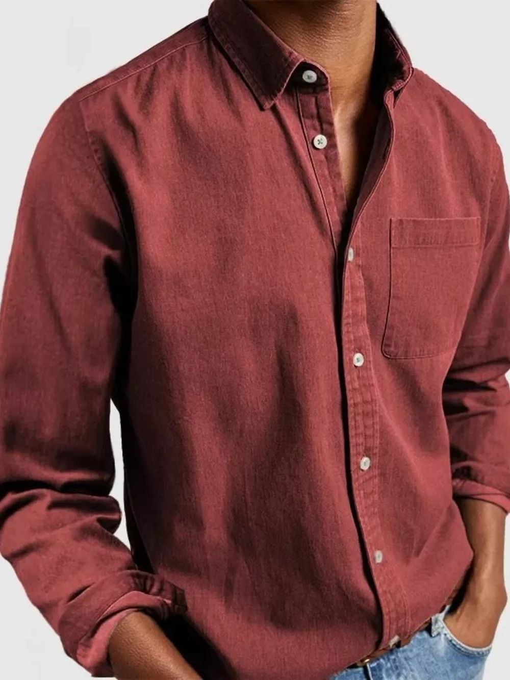 Men's Full Size Button Up Long Sleeve Shirt Plus Size, image 7