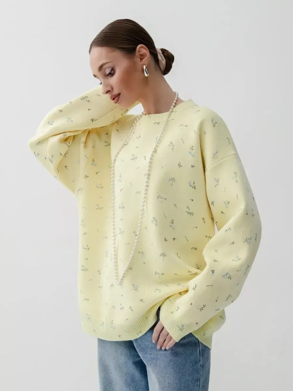 Floral Dropped Shoulder Oversized Sweater, image 13