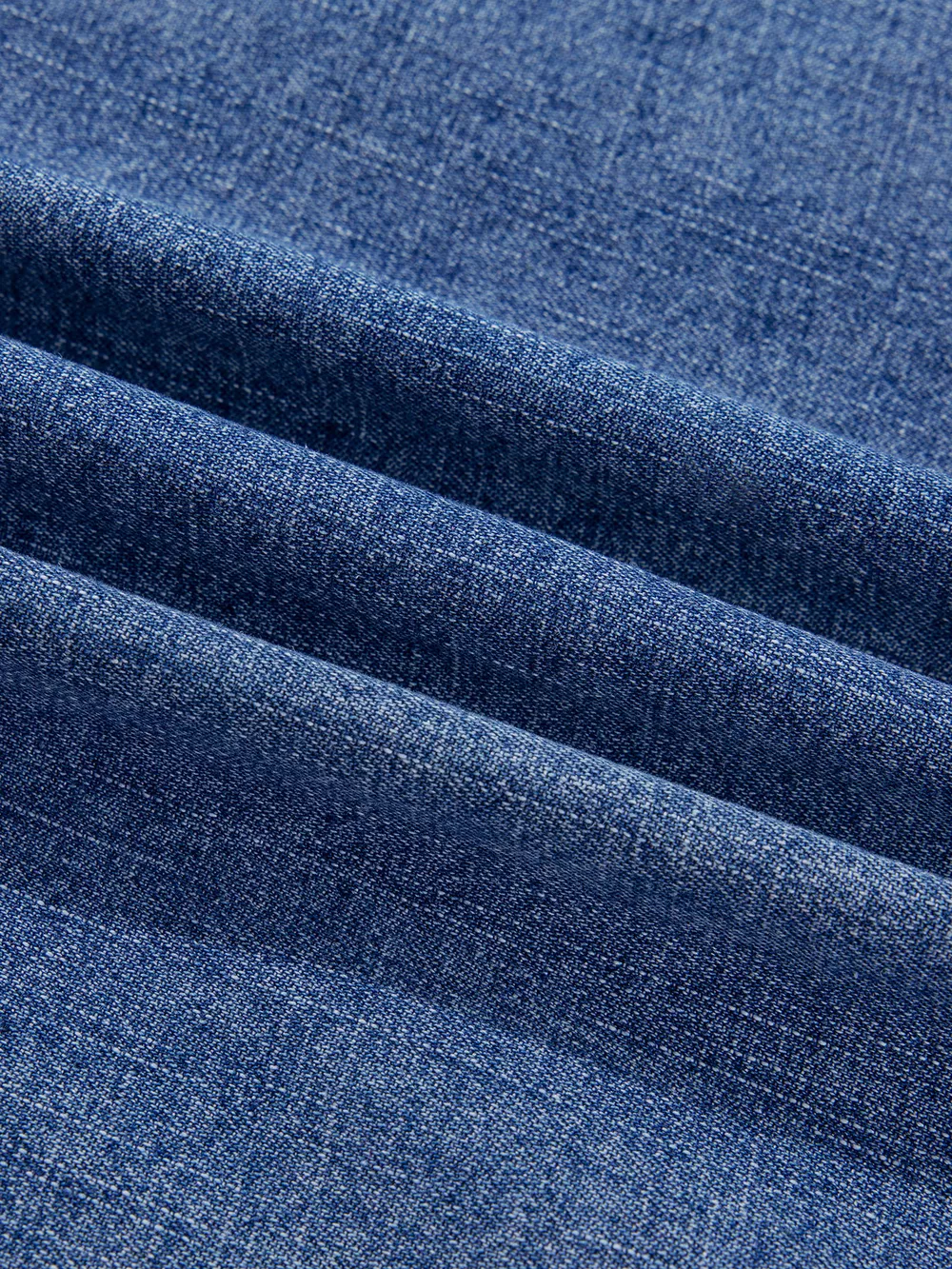 Three Quarter Sleeve Button Front Loose Denim Shirt, image 6