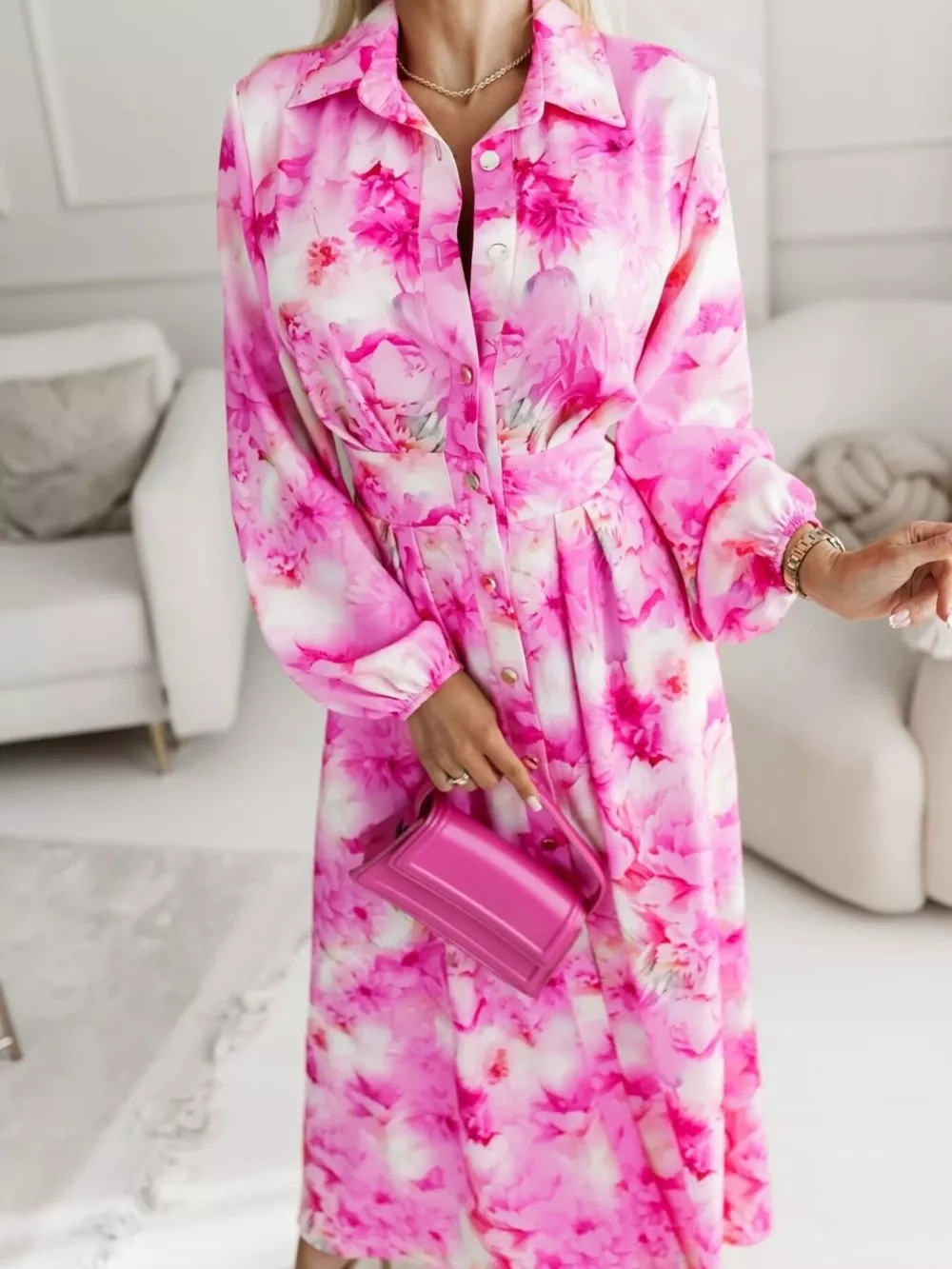 Long Sleeve Maxi Shirt Dress, image 3