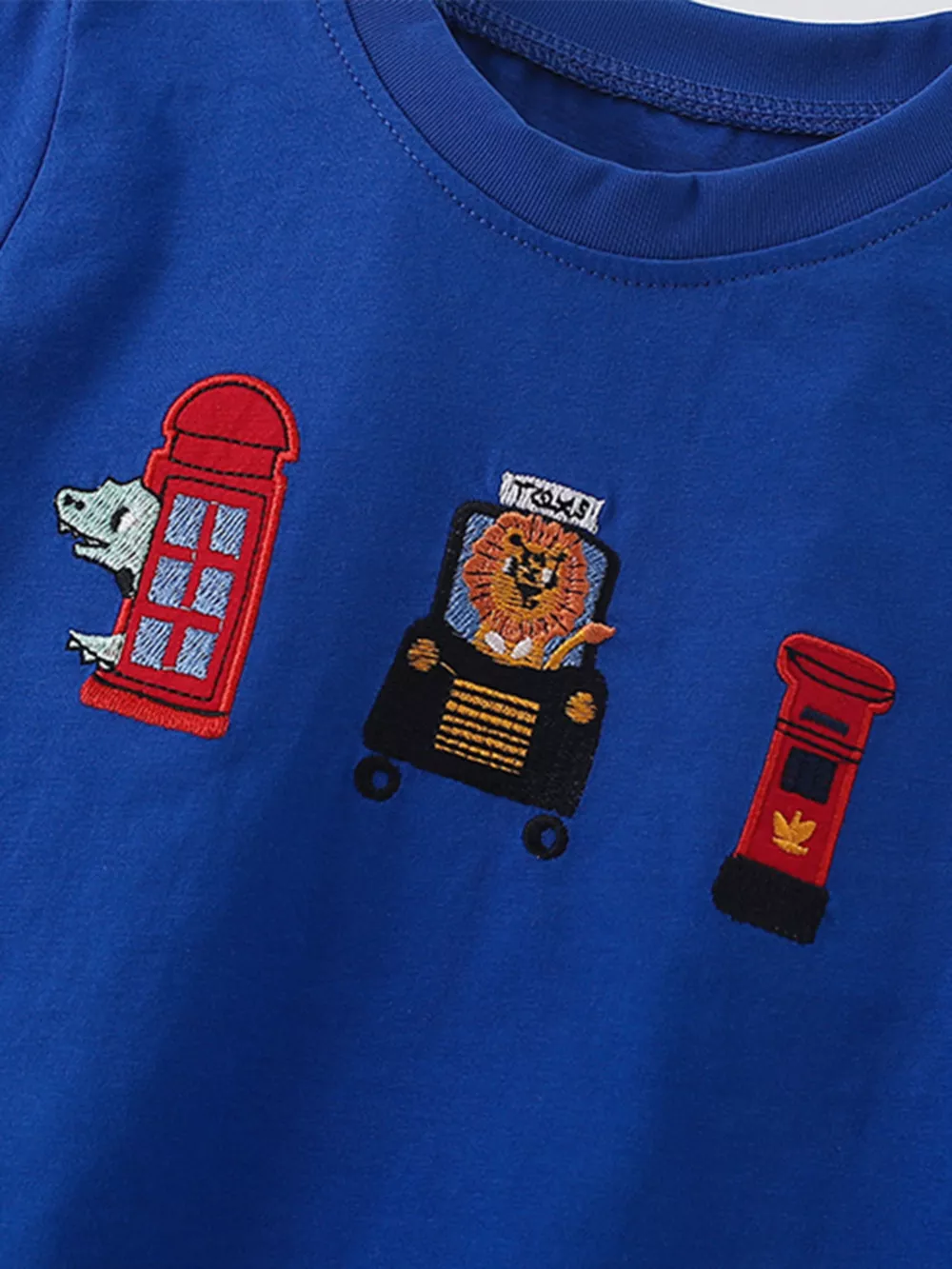 Children's Embroidered Round Neck T-Shirt, image 2