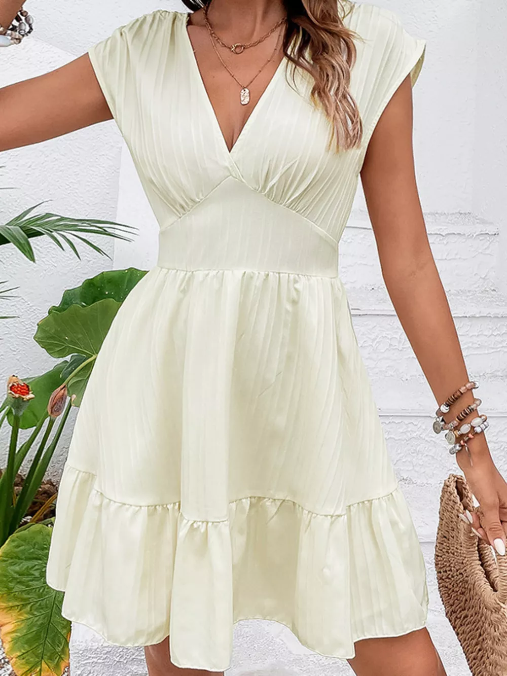 Tiered Cap Sleeve Mini Dress, image 2