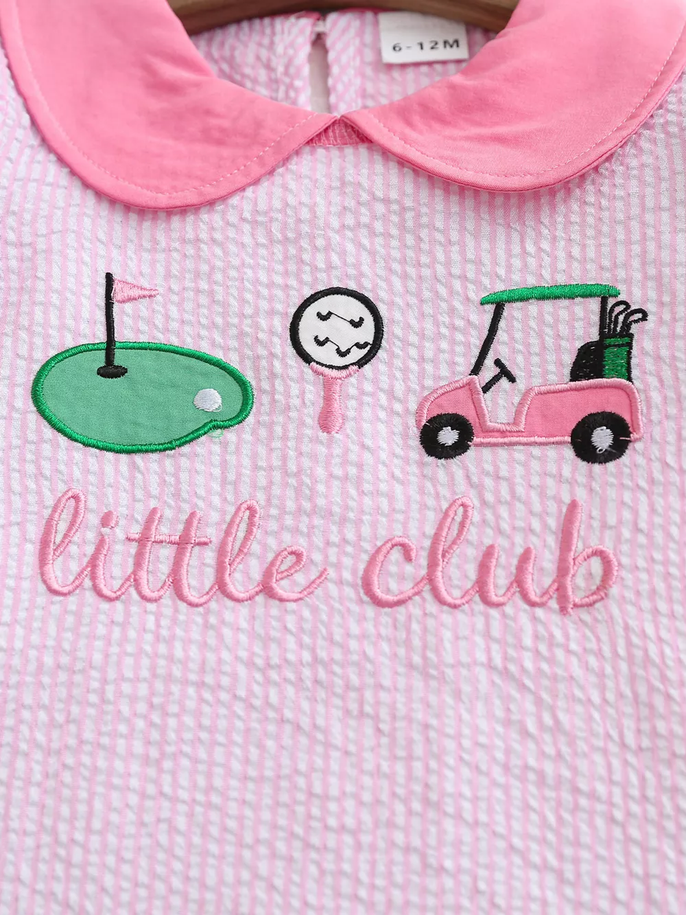 Children's Embroidered Golf Theme Ruffle Hem Dress, image 5