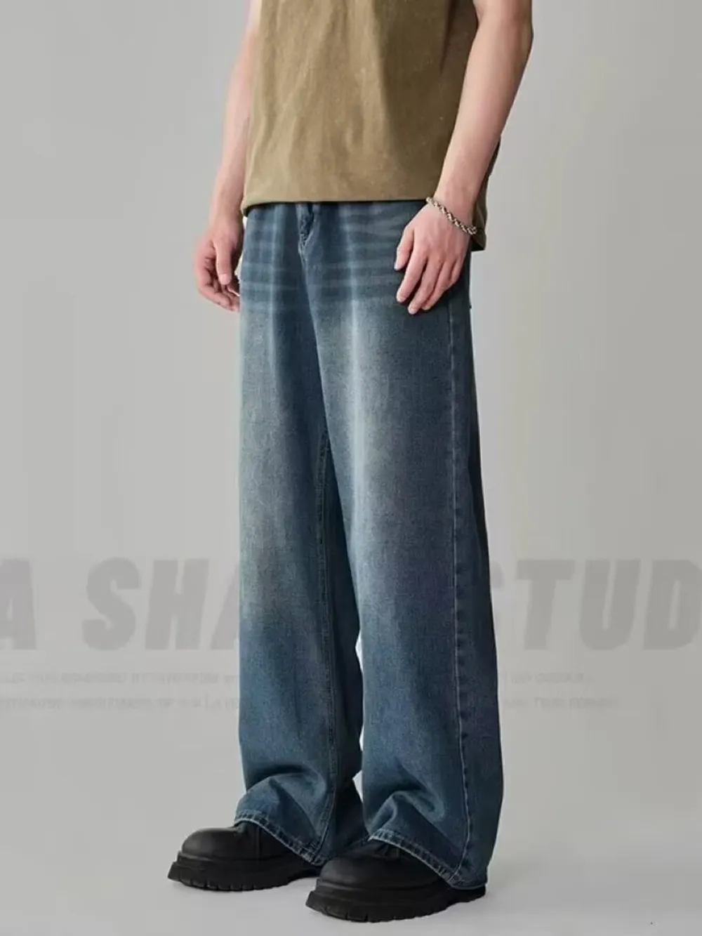 Men's Full Size Wash Loose Fit Jeans Plus Size, image 3