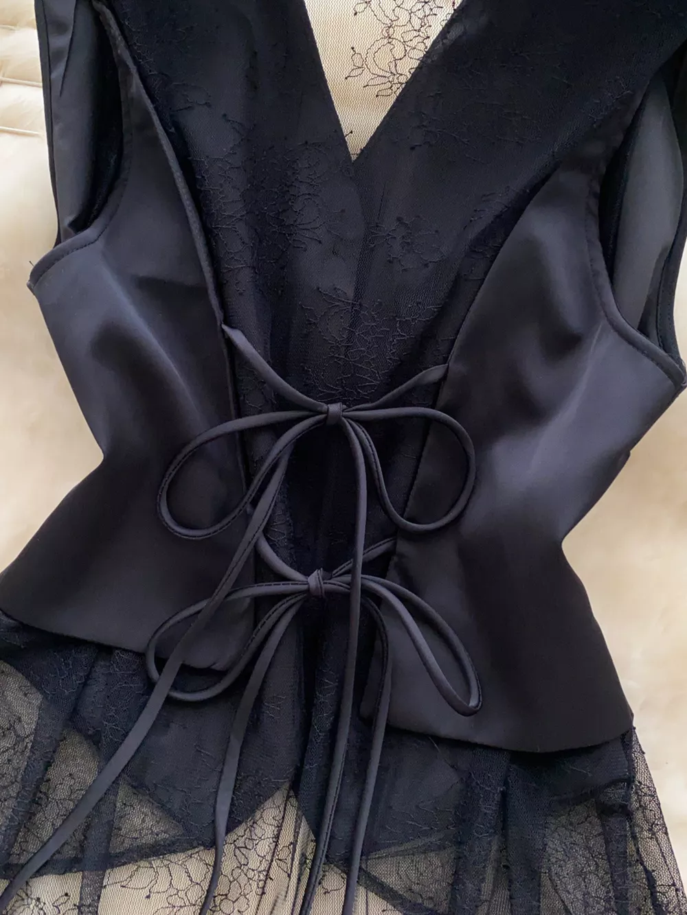 Lace Trimmed Button-Down Vest Coat, image 4