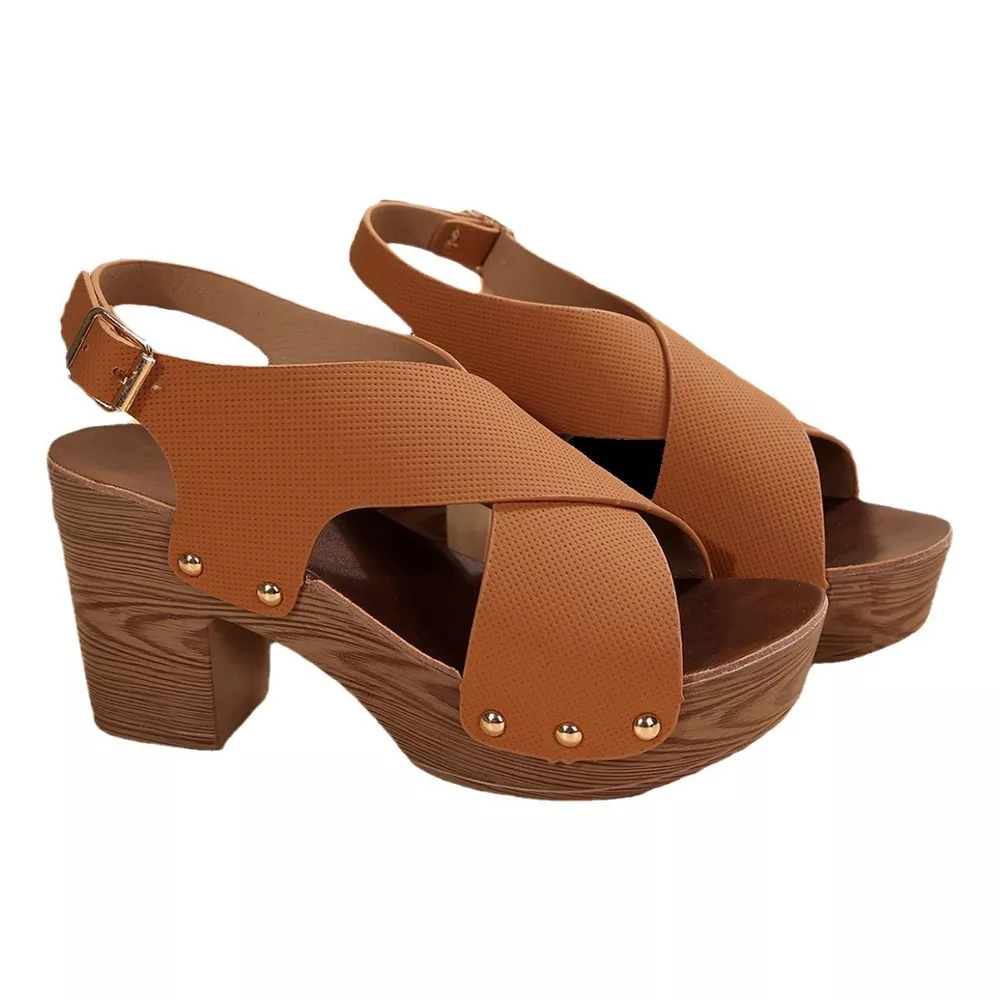 Crisscross Block Heels Sandals, image 6