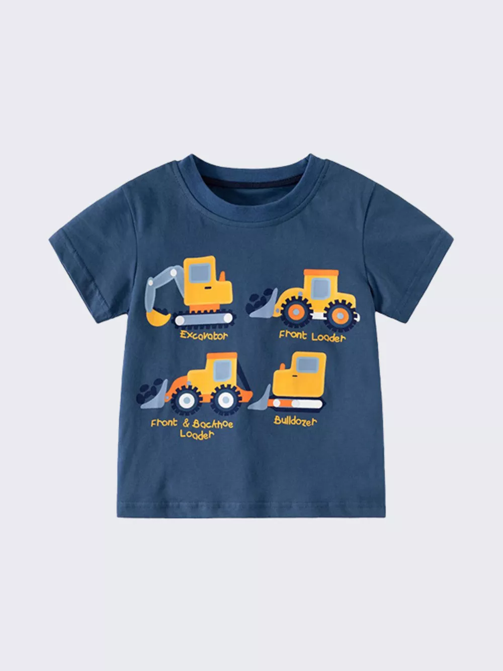 Children's Construction Vehicle Graphic Short Sleeve T-Shirt, image 2
