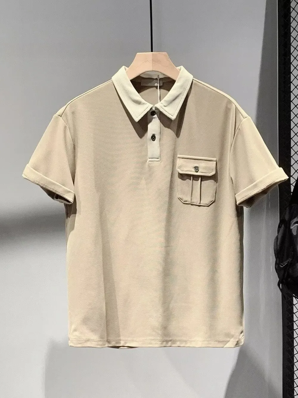 Men's Button Detail Short Sleeve Polo, image 2