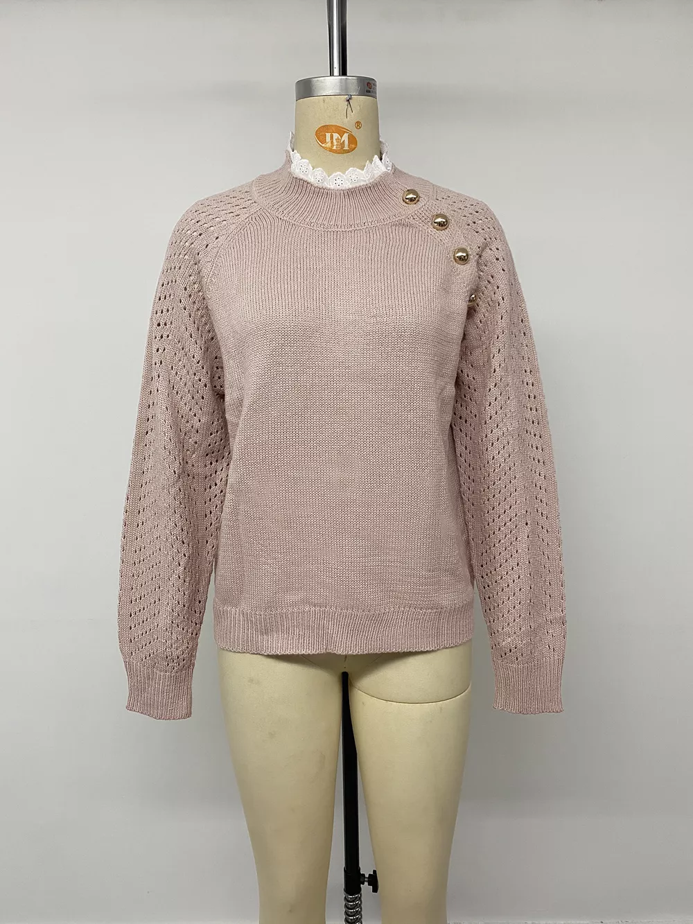 Openwork Mock Neck Sweater, image 11