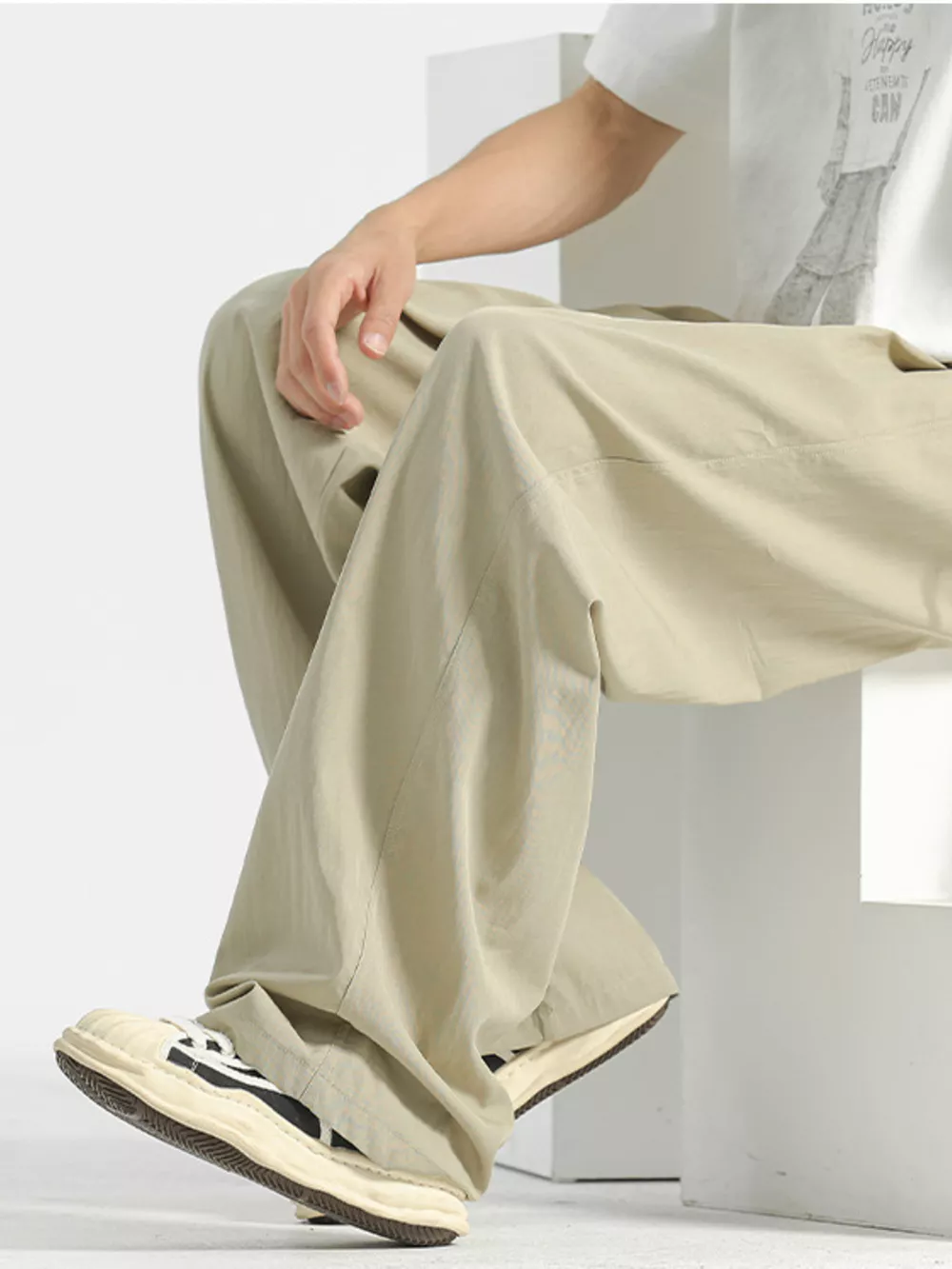 Men's Plus Size Loose Fit Drawstring Casual Pants, image 2