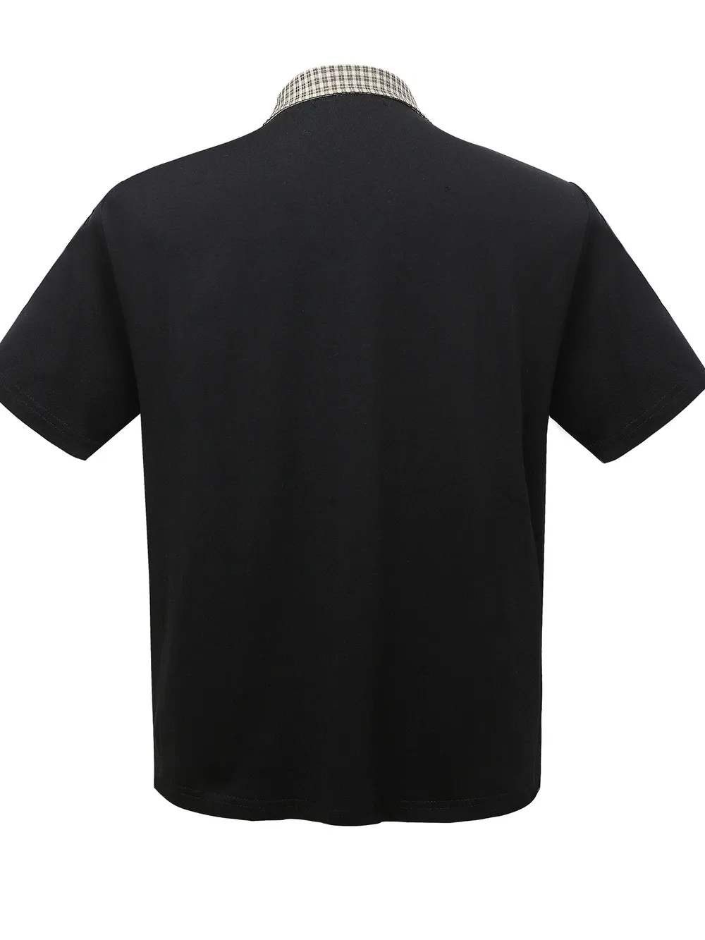 Men's Checkered Collar Accent Short Sleeve Polo, image 2