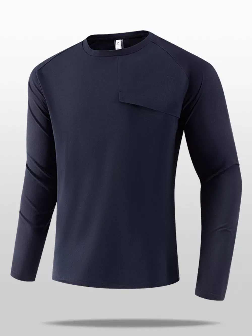 Men's Plus Size Long Sleeve T-Shirt with Pocket, image 2