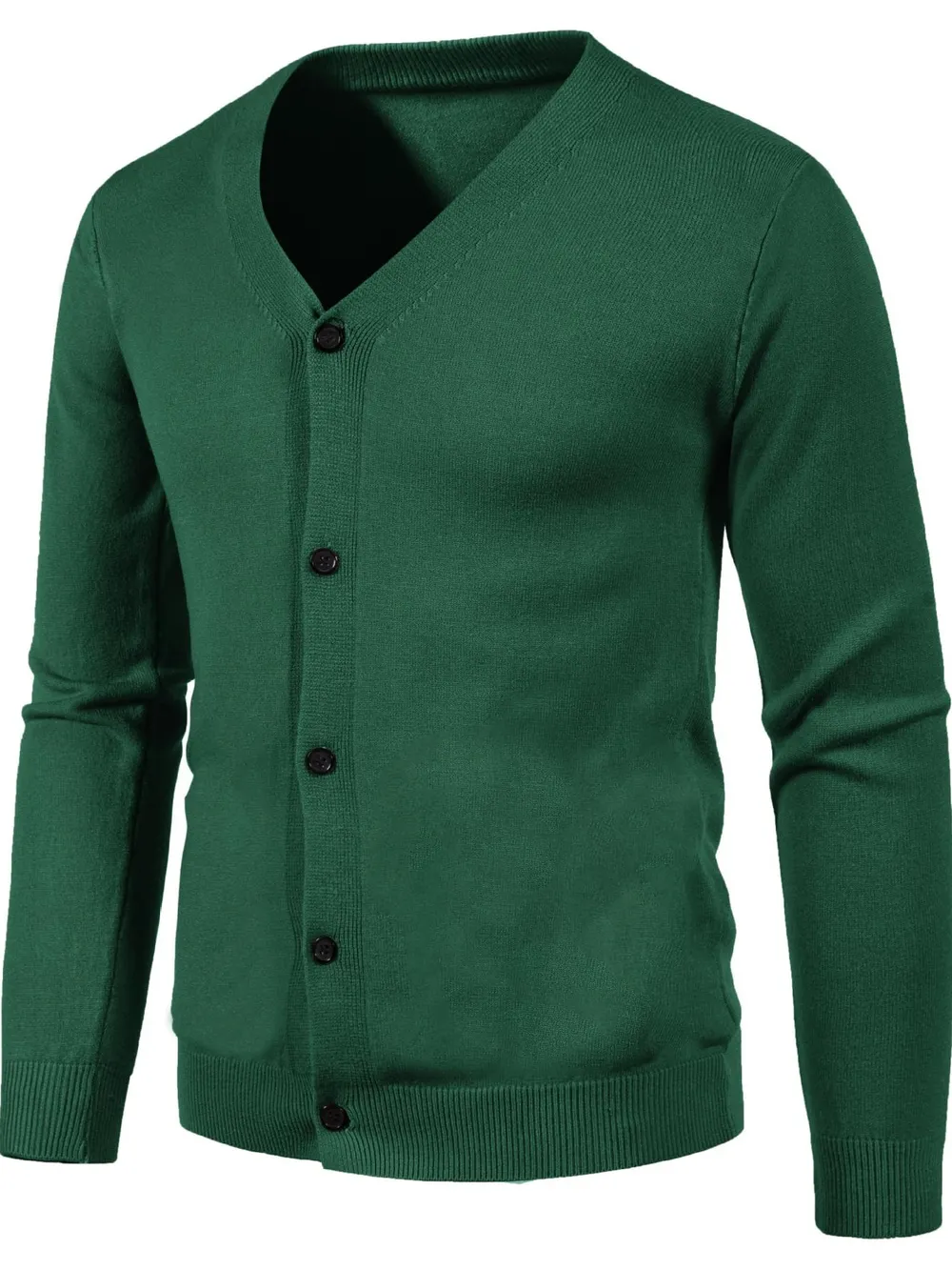 Men's Plus Size Button Up Long Sleeve Cardigan, image 7