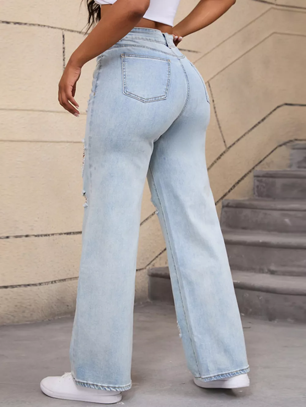 Distressed Wide-Leg Jeans, image 8