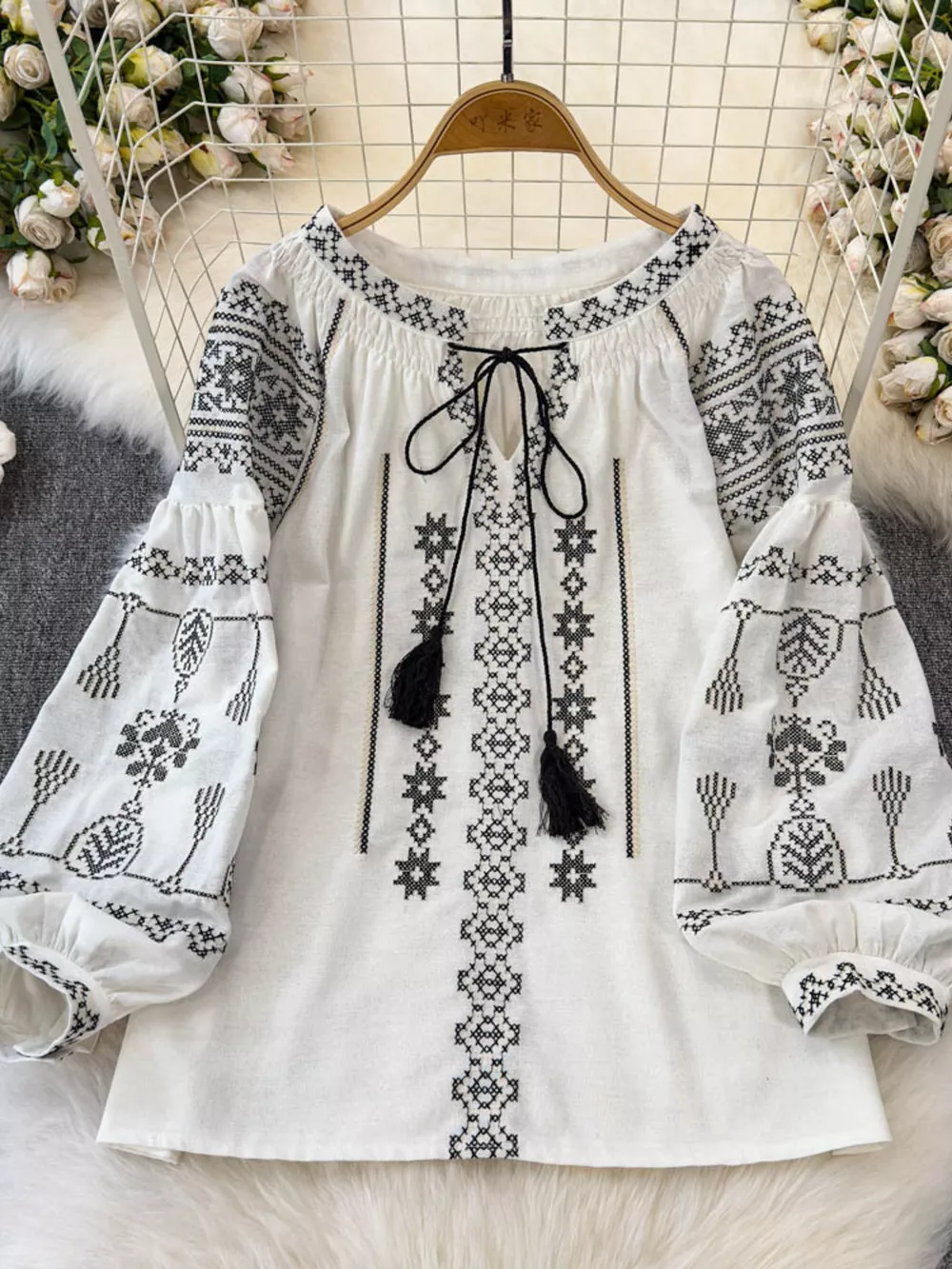 Tie Neck Long Sleeve Blouse, image 9