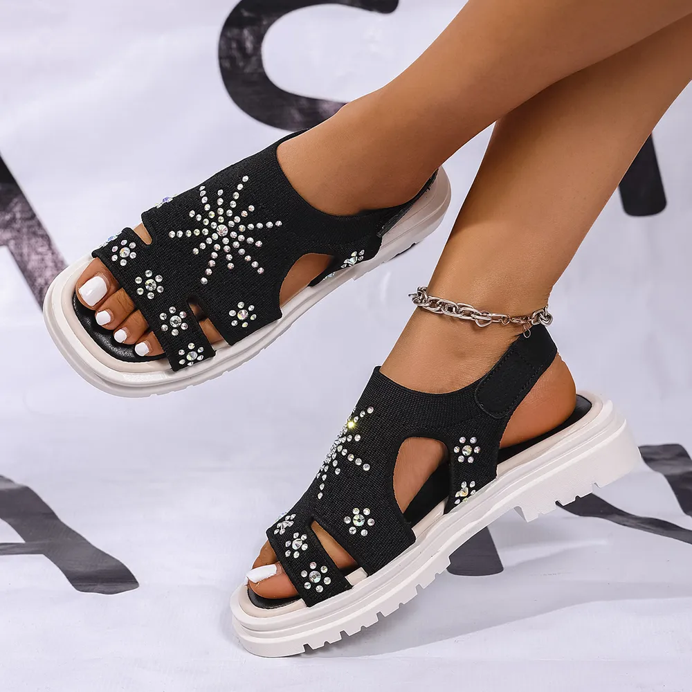 Rhinestone Open Toe Sandals, image 3