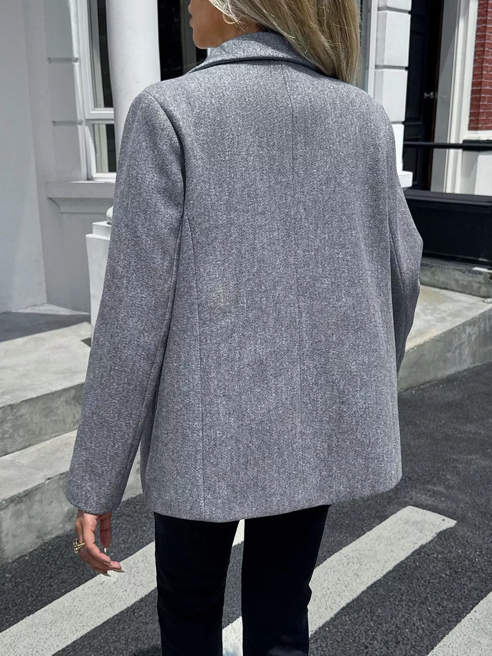 Lapel Collar Button Up Blazer, image 13